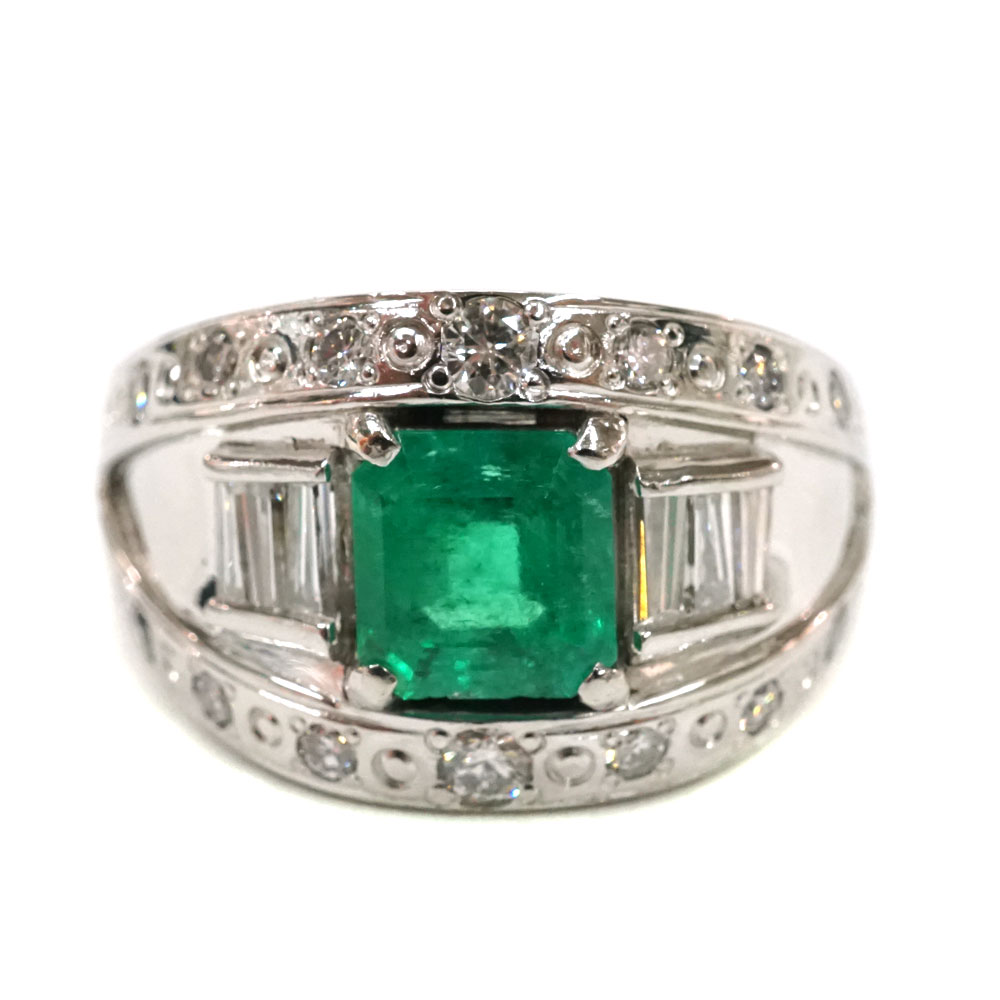 楽天市場】Pt900 プラチナ エメラルド 0.18ct ダイヤモンド 0.37