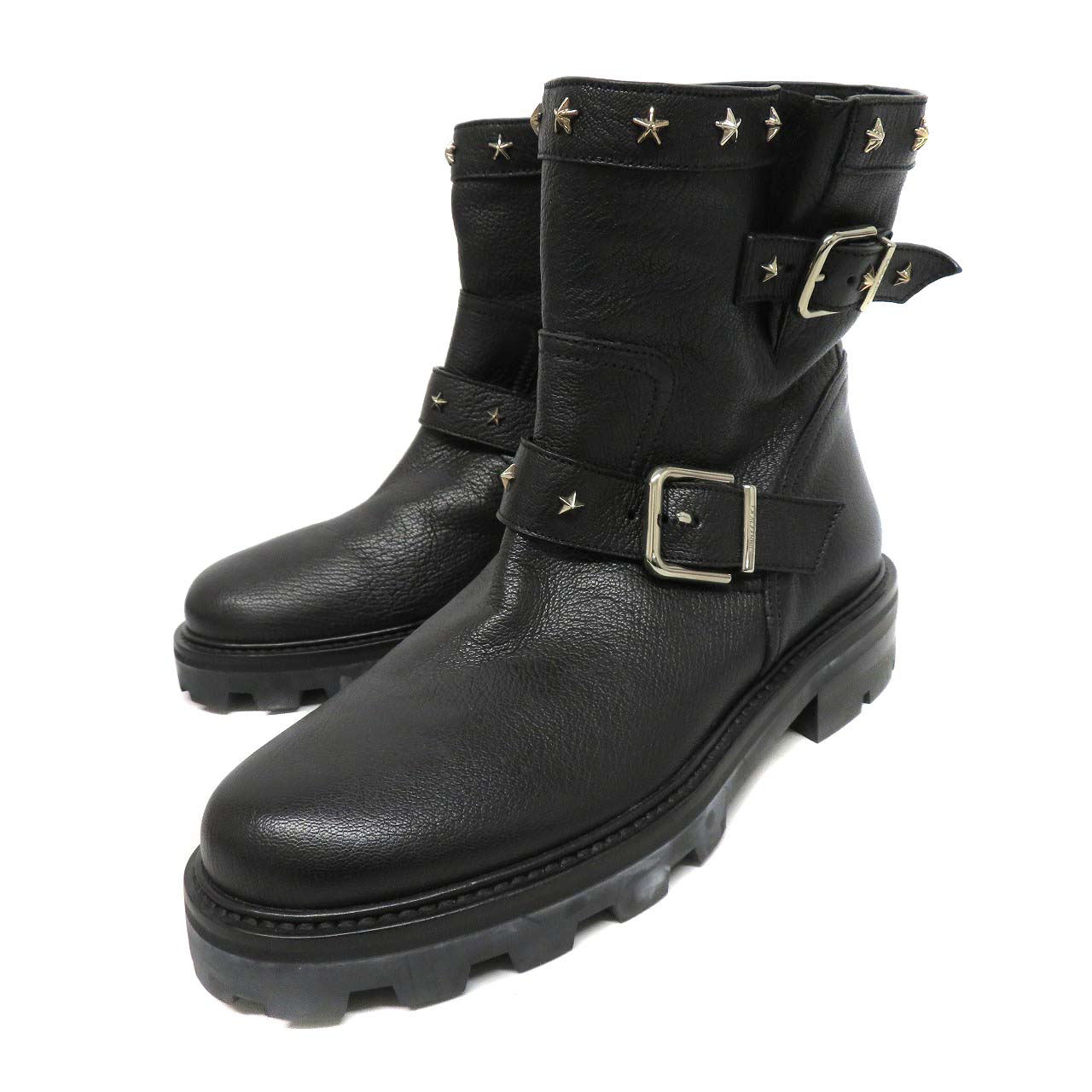 ジミーチュウ Jimmy Choo YOUTH2 バイカーブーツ レディース 靴 シューズ 黒いこと【中古】