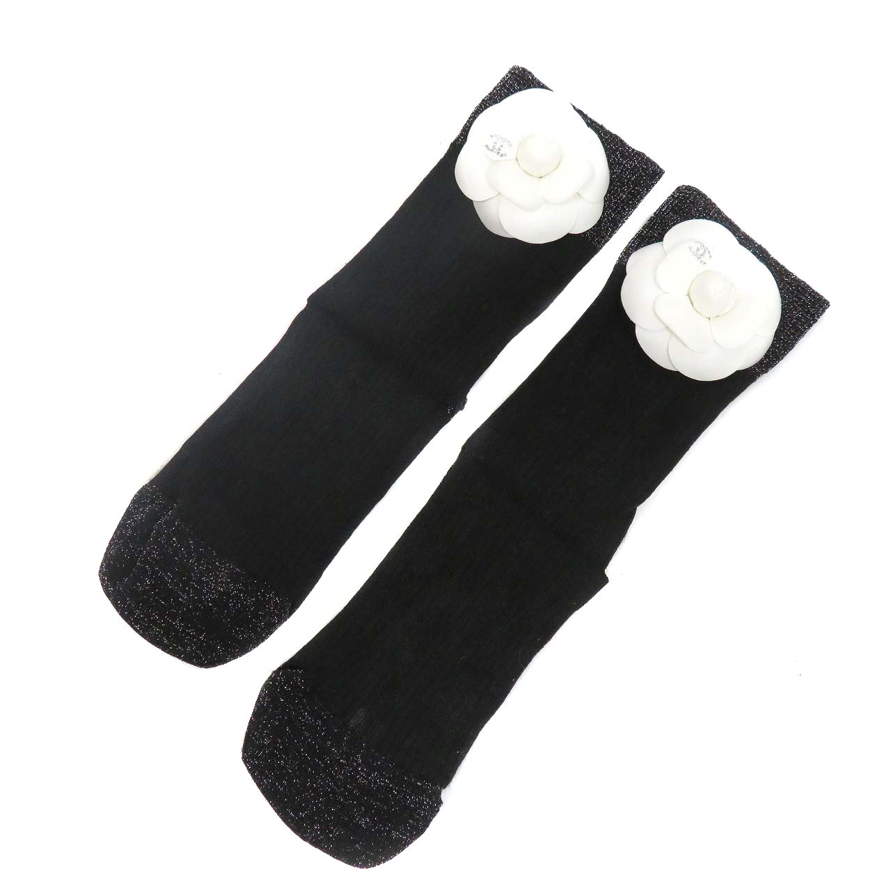 シャネル Chanel AAA905 カメリア 靴下 ソックス 黒いこと【中古】