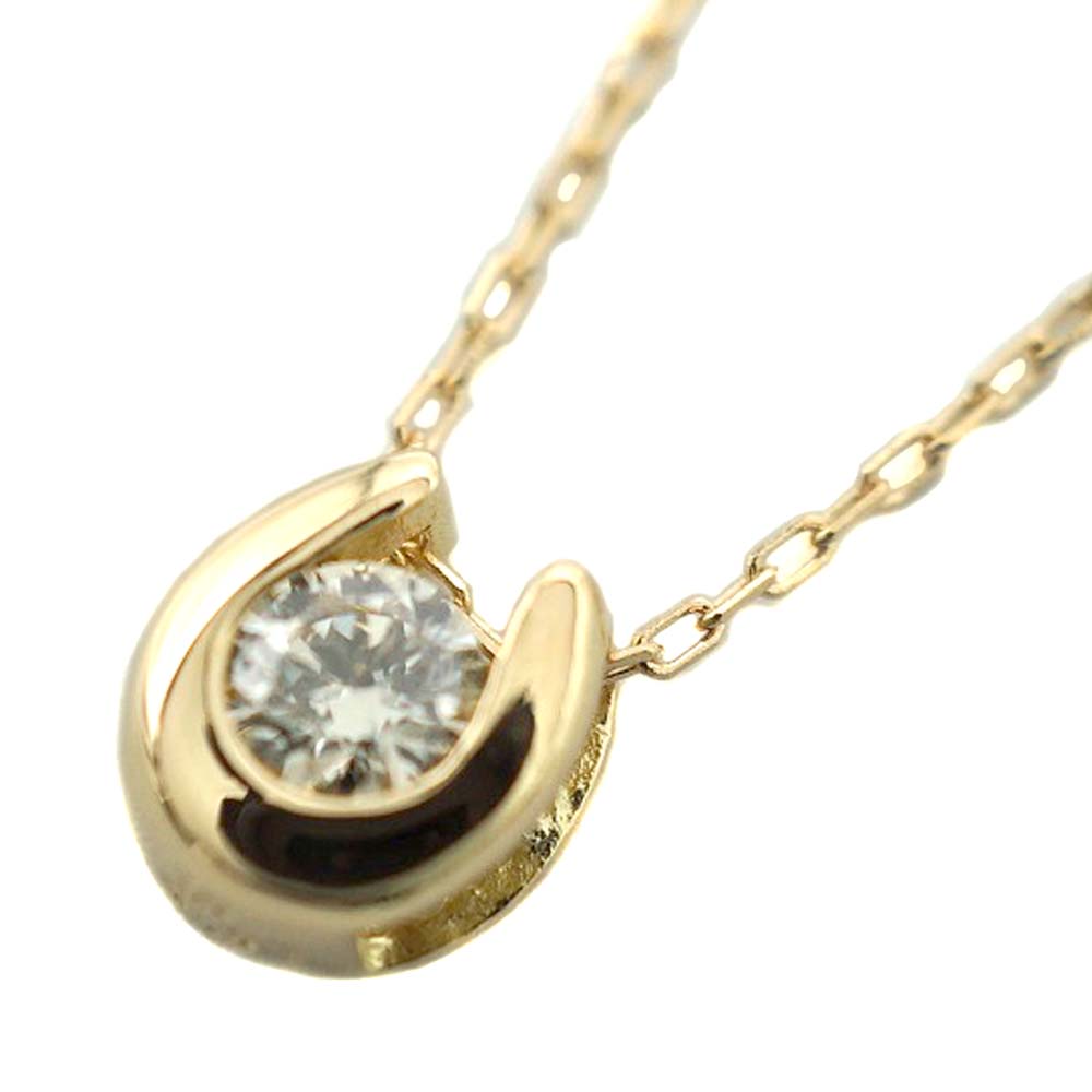 K18 ダイヤモンド D0.07ct ネックレス レディースジュエリー アクセサリー ゴールド 約1.1g 約45.0cm 【中古】 35,737円
