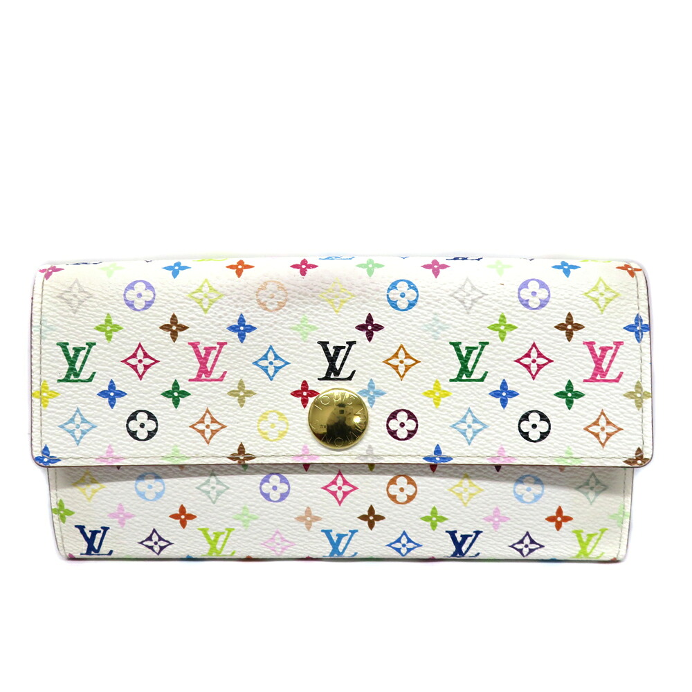 ルイヴィトン LouisVuitton M93745 ポルトフォイユ・サラ モノグラム・マルチカラー ブロン ホワイト 長財布 ロングウォレット 【中古】