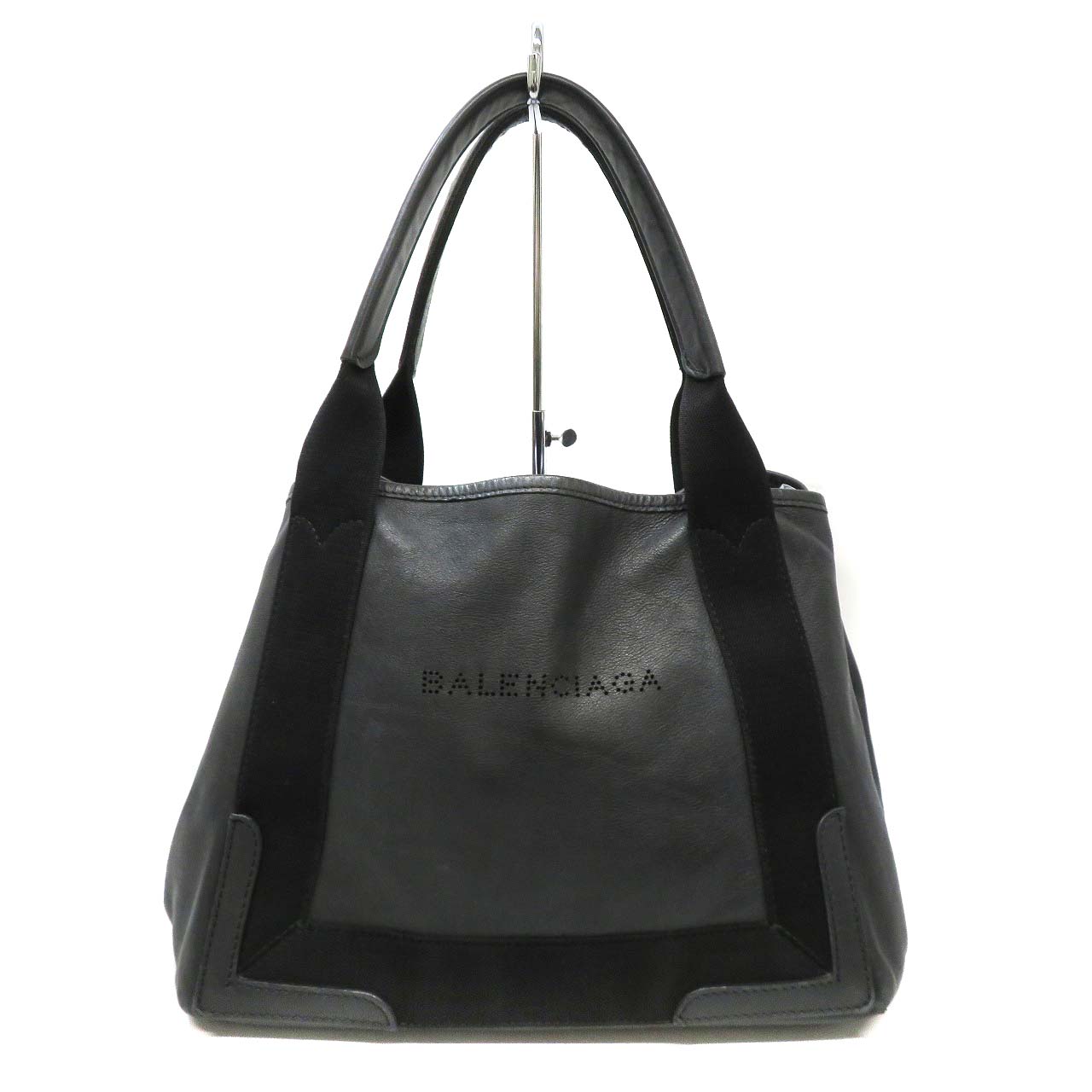 バレンシアガ Balenciaga 339933 ネイビーカバスS ブラック系 レディース メンズ トートバッグ【中古】