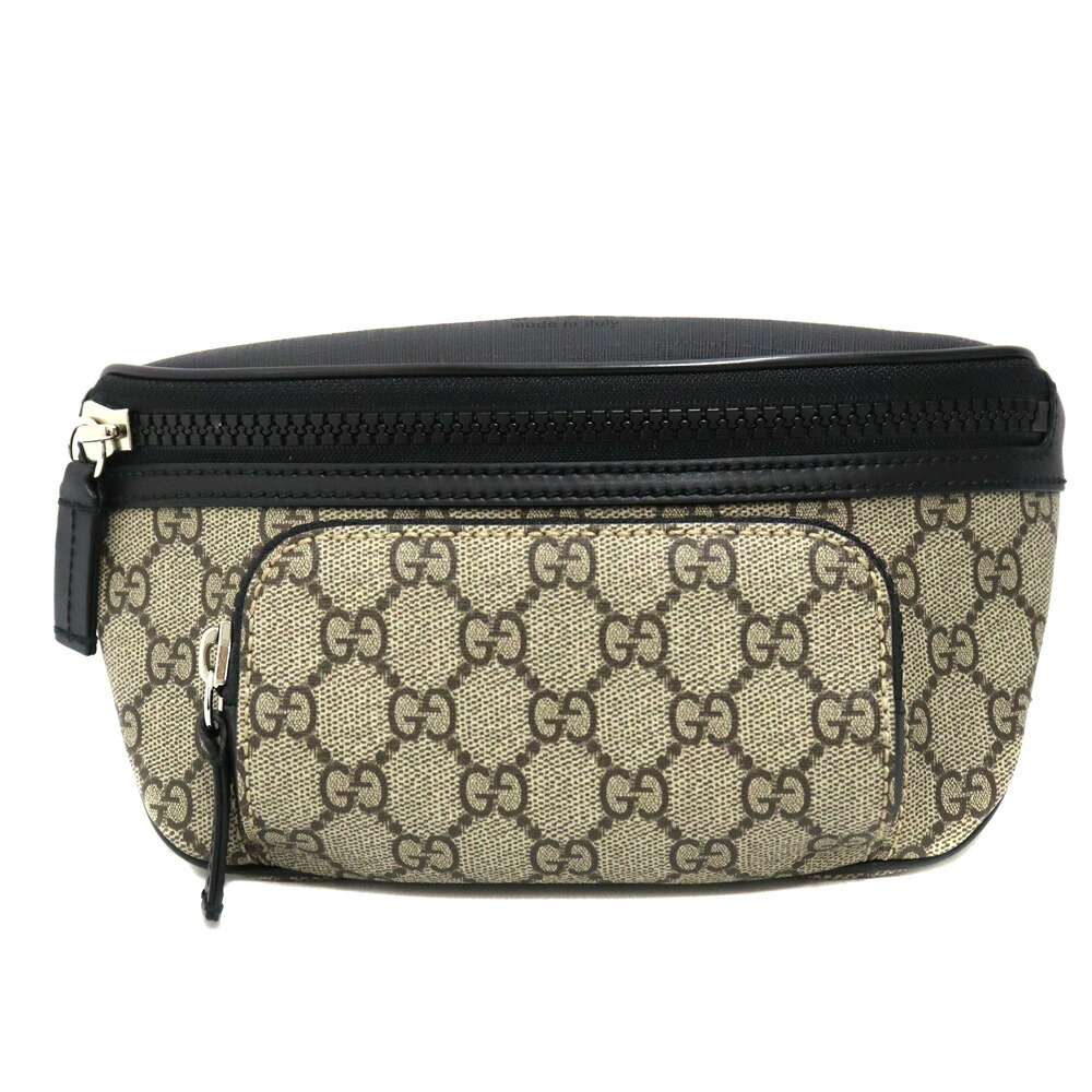 グッチ Gucci 779877 上半身御徒面子 メンズ なめし革/PVC ベージュ 黒いこと 【中古】