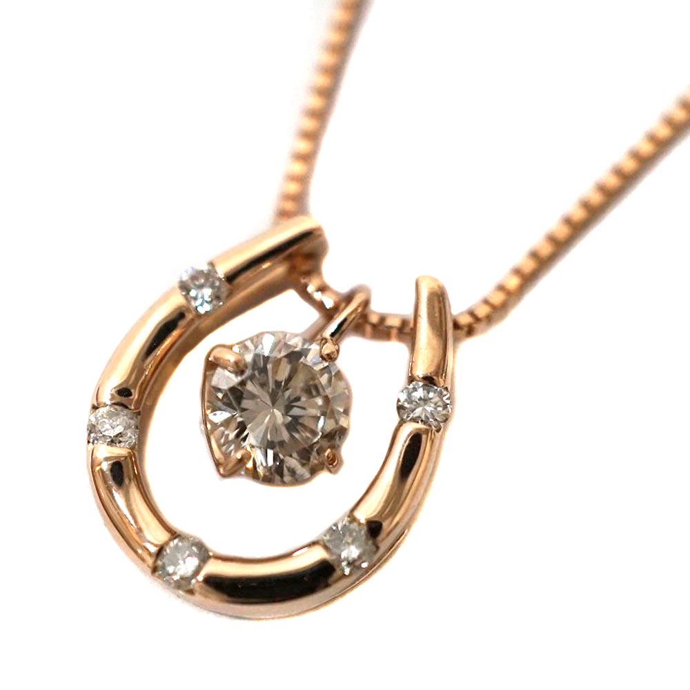 K18PG ピンクゴールド D0.33ct D0.08ct ダイヤモンド ネックレス ジュエリー アクセサリー【中古】|質屋かんてい局 店