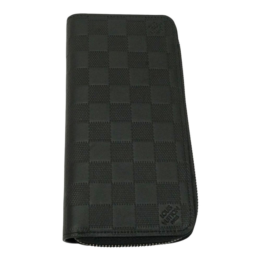 ルイヴィトン Louisvuitton N63548 ジッピーウォレット・ヴェルティカル  ダミエアンフィニ 黒【中古】