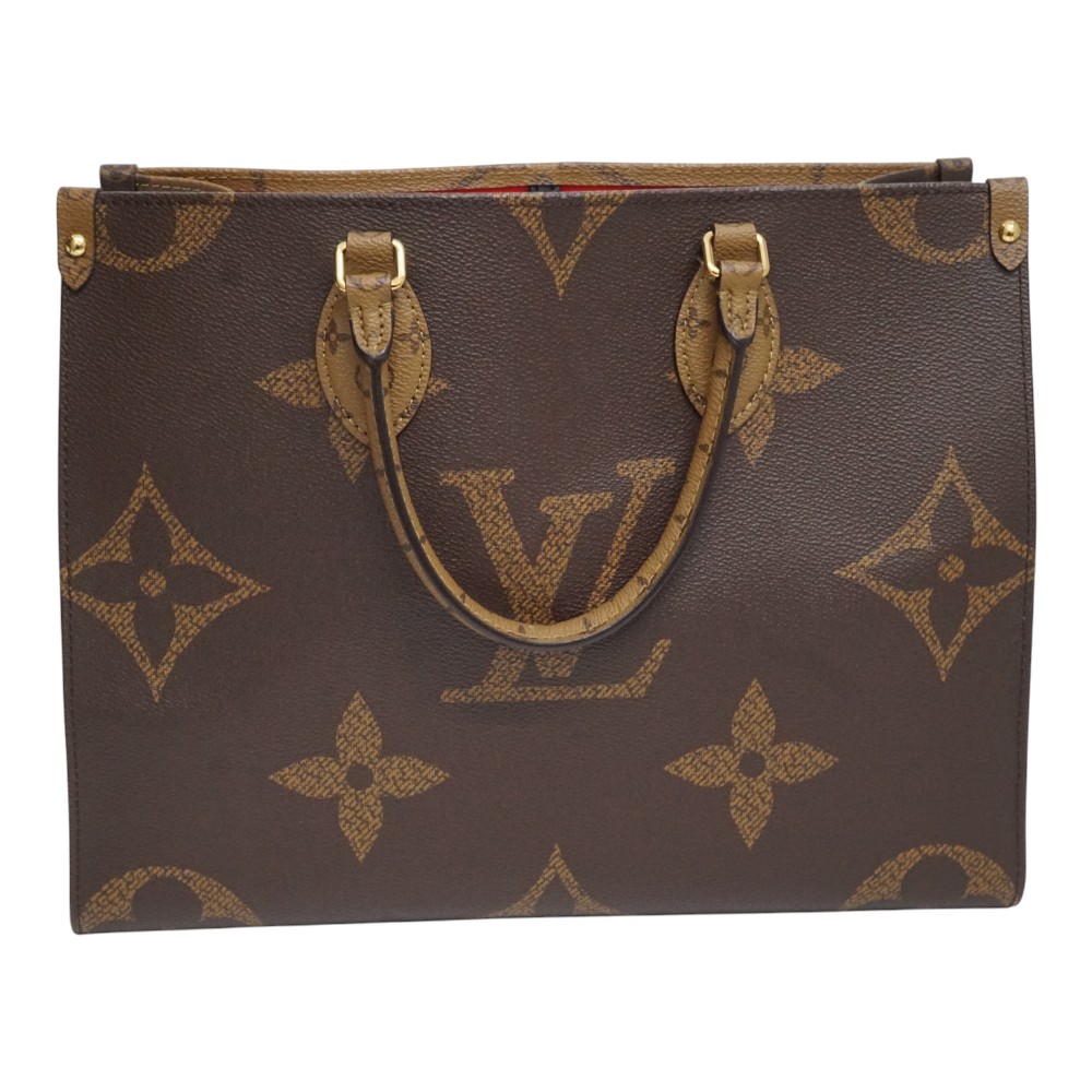 ルイヴィトン Louisvuitton M45321 オンザゴーMM 2WAY トートバッグ 鞄 モノグラムジャイアント 赤銅色 ユニ一発やる メンズ レディース【中古】