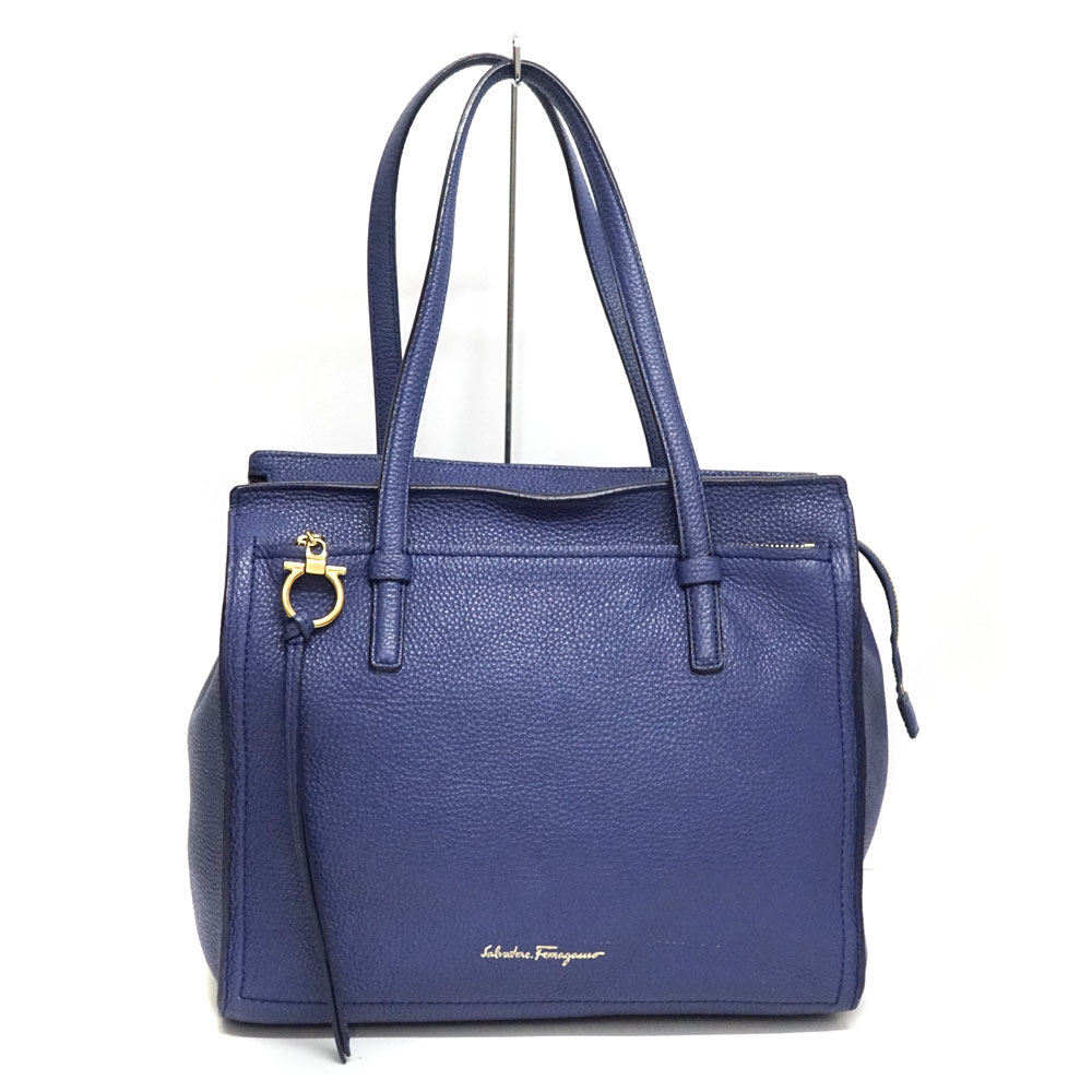 フェラガモ Salvatore Ferragamo EE21F216 ガンチーニトートバッグ ブルー系 【中古】