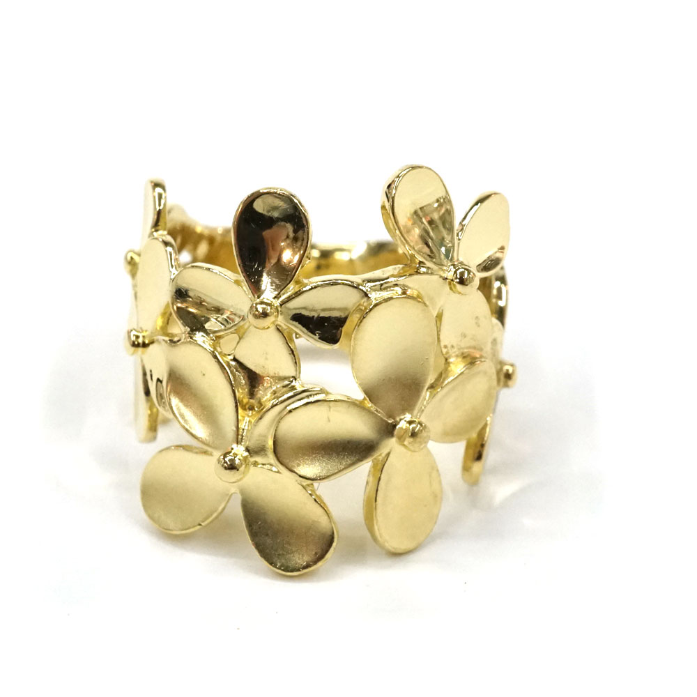 K18 18金 リング アクセサリー 指輪 フラワー 花【中古】