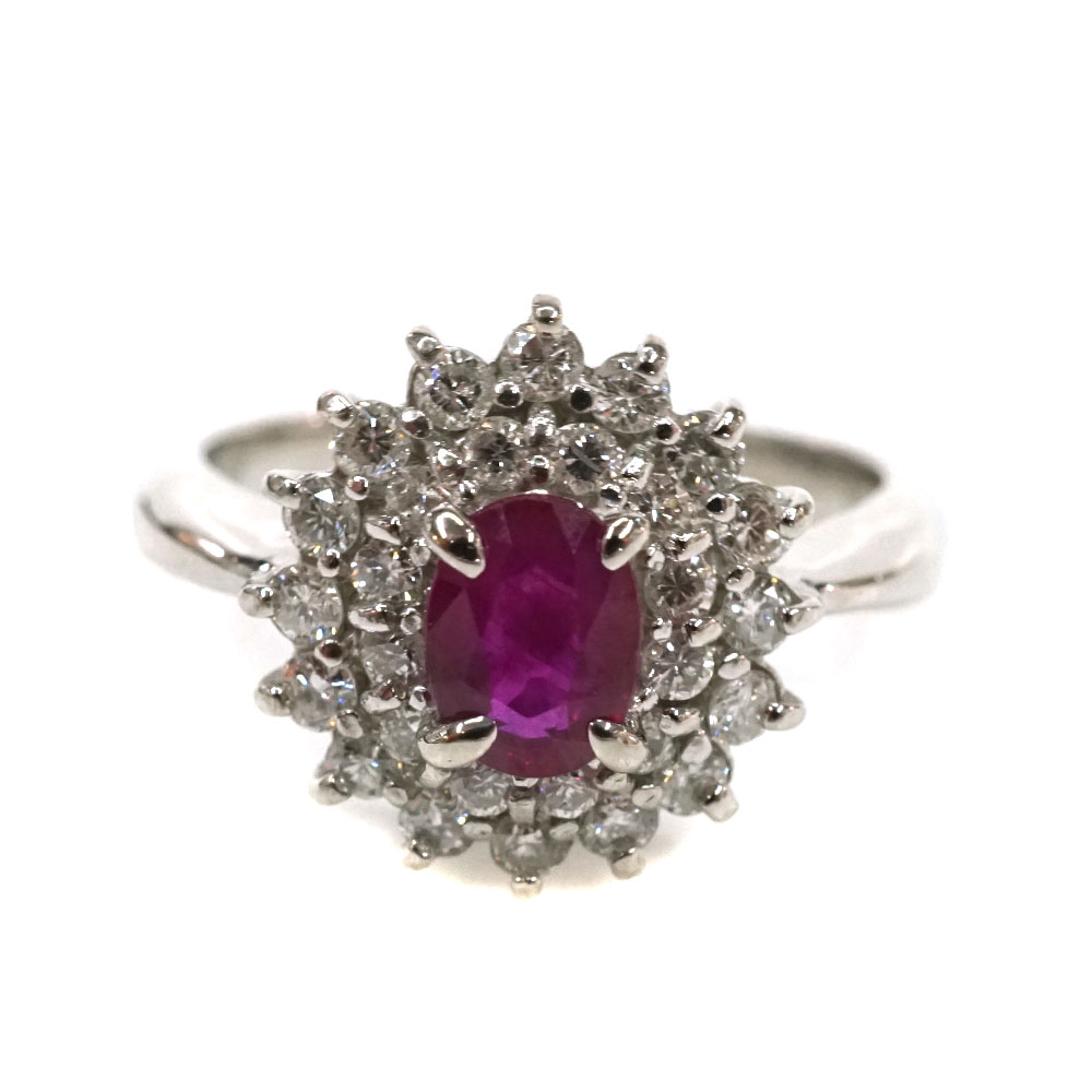 Pt850 プラチナ850 リング 指輪 ルビー0.73ct ダイヤモンド0.54ct【中古】|質屋かんてい局 店