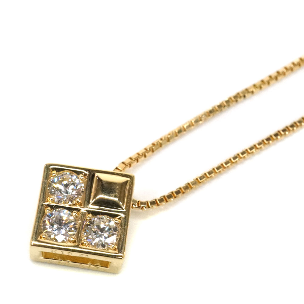 K18YG 18金イエローゴールド ダイヤモンド0.50ct ルビー0.13ctネックレス ジュエリー アクセサリー【中古】 90,640円