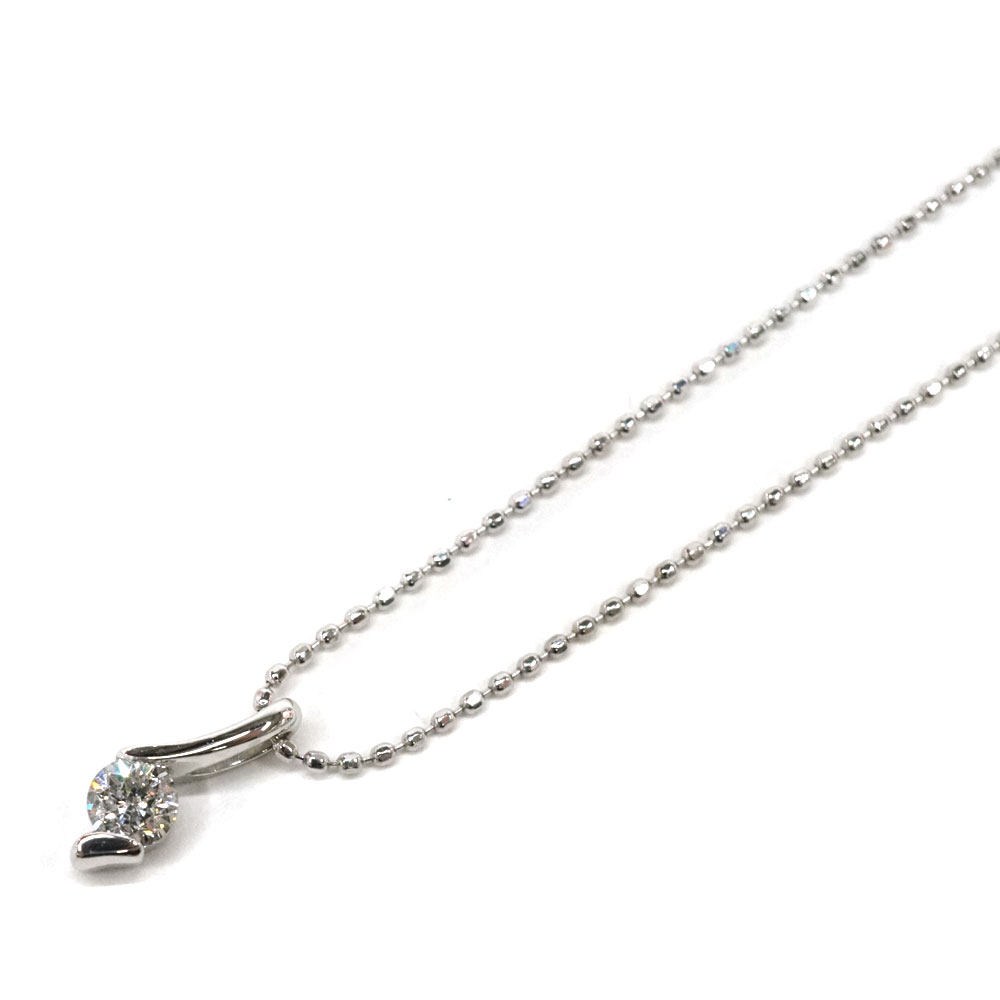 K18WG 18金ホワイトゴールド ネックレス ダイヤモンド0.15ct【中古】