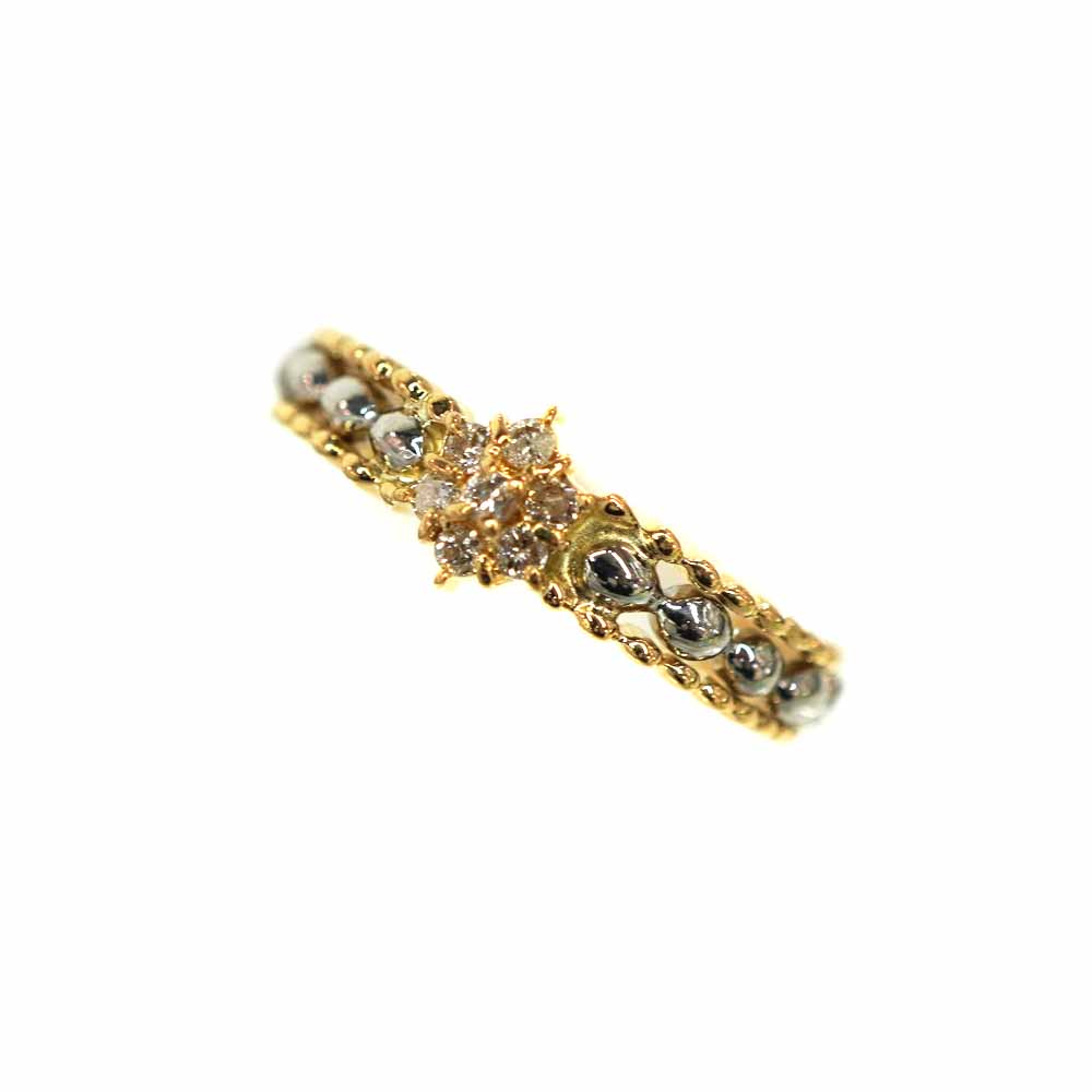 K18 Pt900 ゴールド プラチナ ダイヤモンド0.10ctリング リング 指輪【中古】