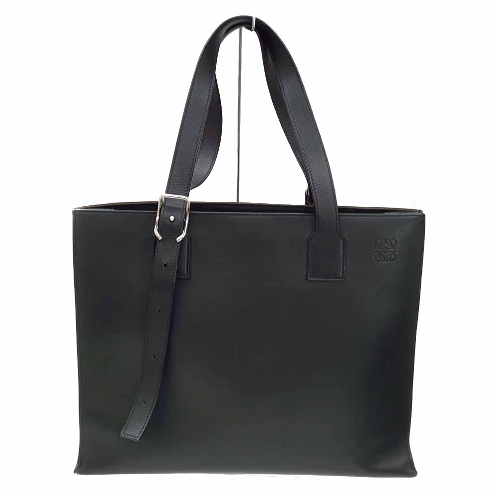 ロエベ Loewe B692K96 ホリゾンタルトートバッグ 黒いこと なめし革 鞄【中古】