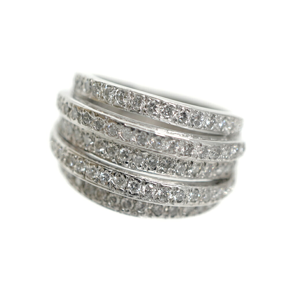 K18WG 18金ホワイトゴールド ダイヤモンド D1.00ct リング 指輪 ジュエリー【中古】