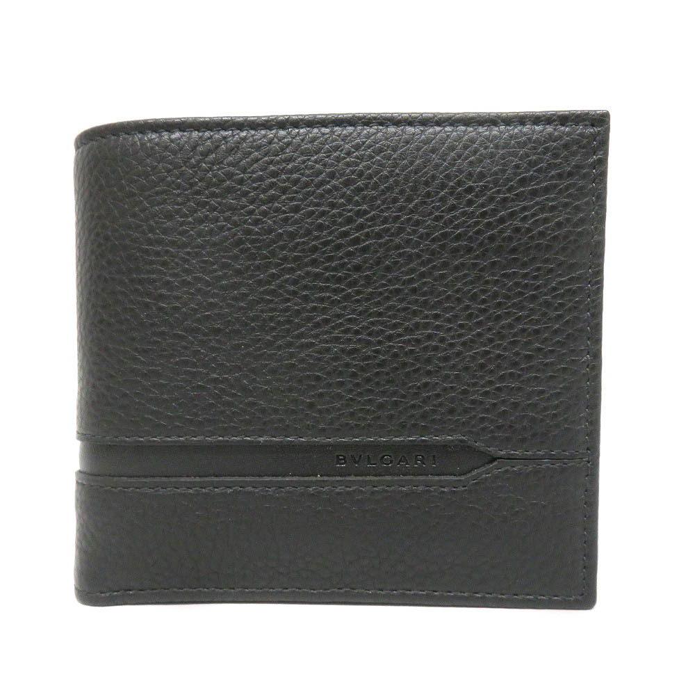 ブルガリ Bvlgari 36964 二つ折り財布 オクト レザー ブラック コンパクトウォレット 【中古】｜質屋かんてい局 店