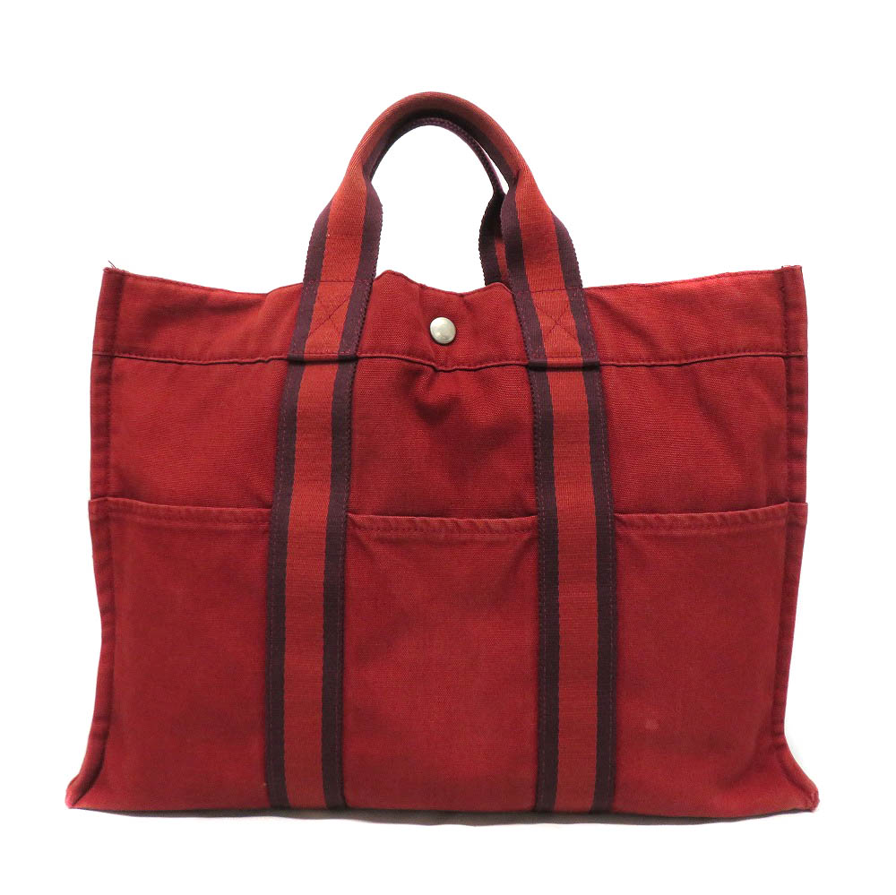 エルメス Hermes フールトゥトートMM キャンバス レッド 赤 トートバッグ 【中古】|質屋かんてい局 店