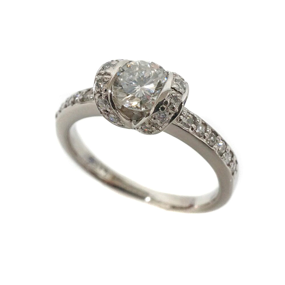 Pt900 プラチナ D0.48ct D0.20ct ダイヤモンド リング ジュエリー アクセサリー 【中古】