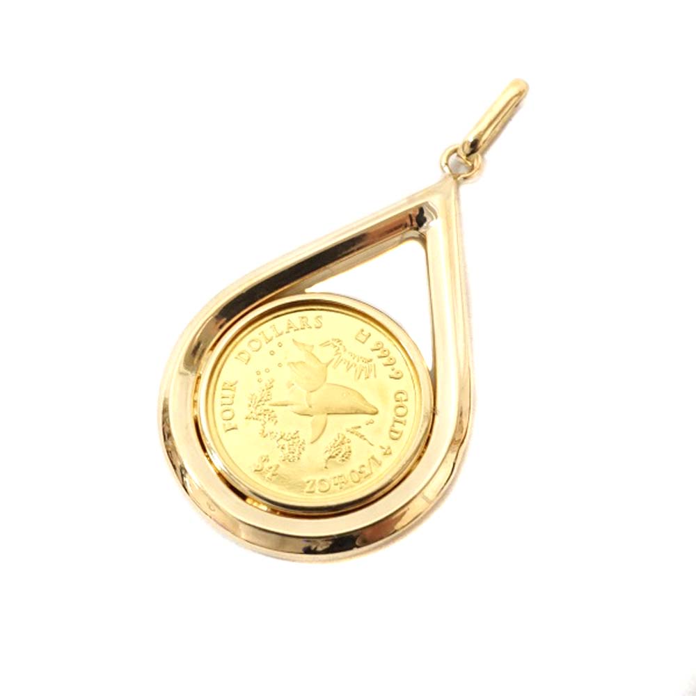 K24 K18 ゴールド クック島コイントップ 1/30oz ジュエリー アクセサリー 【中古】