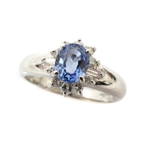 Pt850 プラチナ S0.76ct サファイア D0.24ct ダイヤモンド リング ジュエリー アクセサリー 【中古】|質屋かんてい局 店