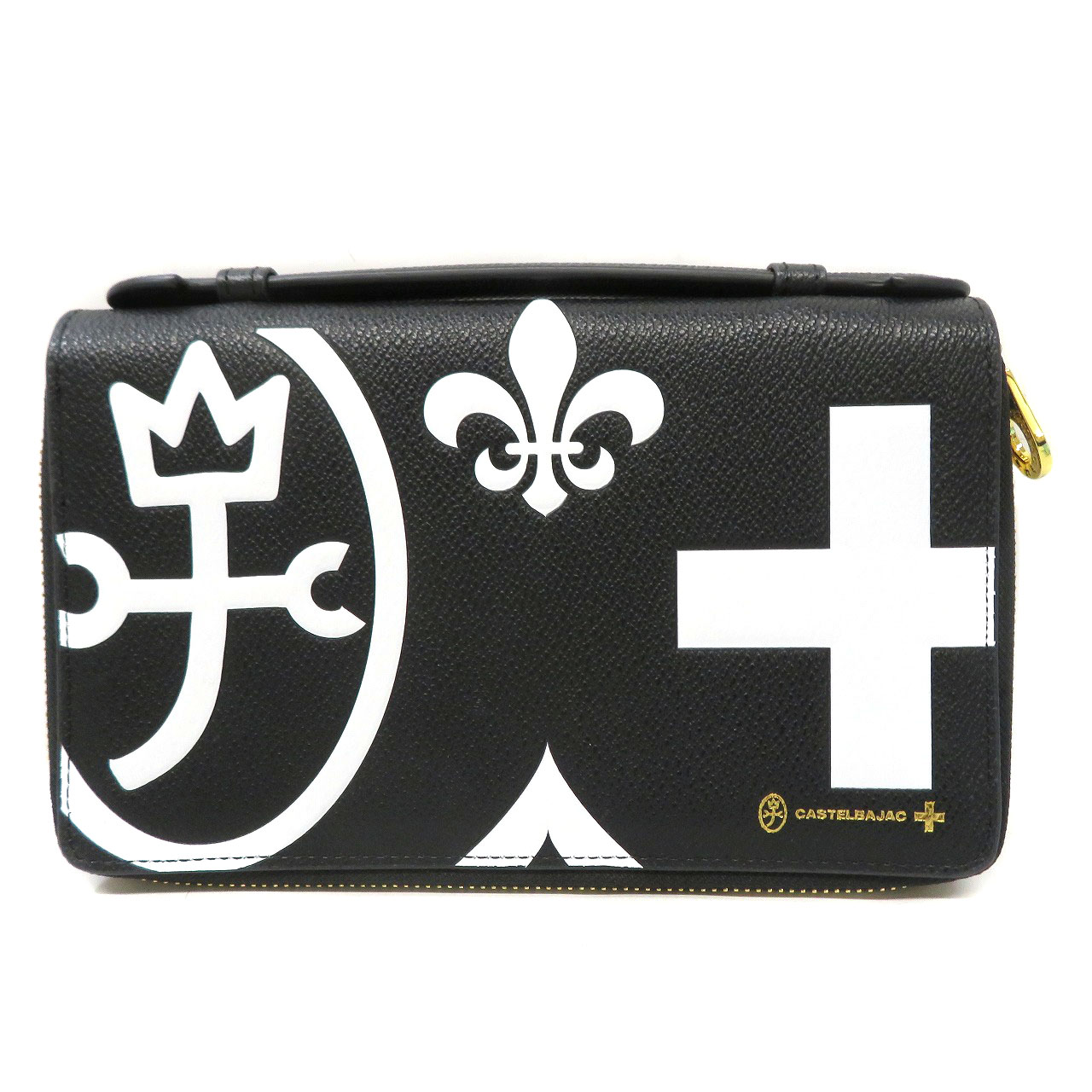 カステルバジャック Castelbajac 081201 ネゼル クラッチバッグ 財布 セカンドバッグ ブラック 【中古】