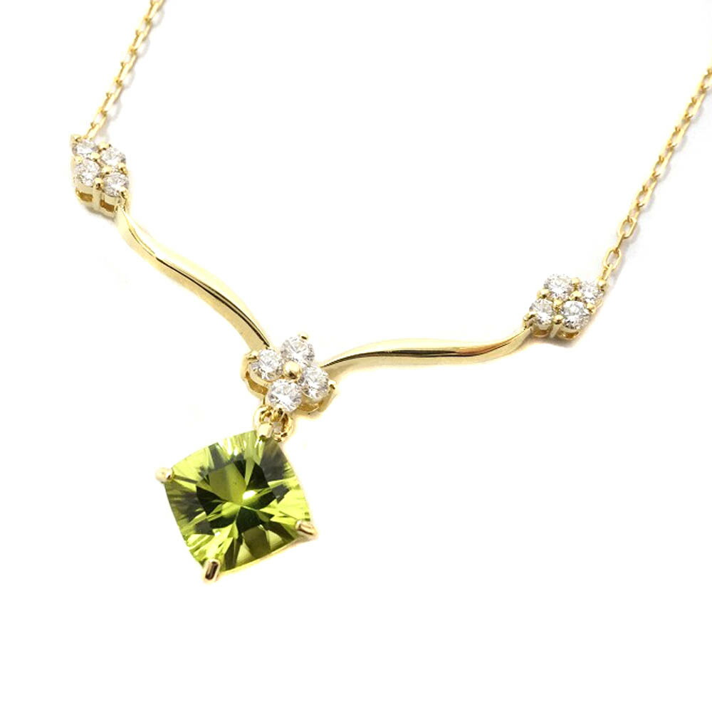 K18 ゴールド ペリドット1.53ct D0.23ct ダイヤモンド ネックレス ジュエリー アクセサリー 【中古】 84,590円