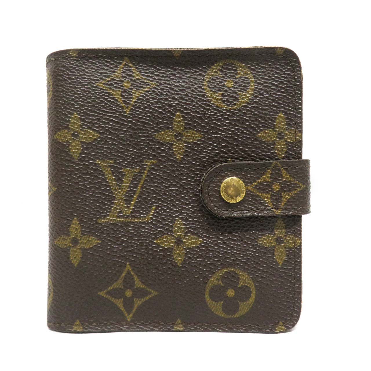 ルイヴィトン Louis Vuitton M61667 コンパクト・ジップ モノグラム 赤銅色 パウダーコンパクト紙入れ 【中古】