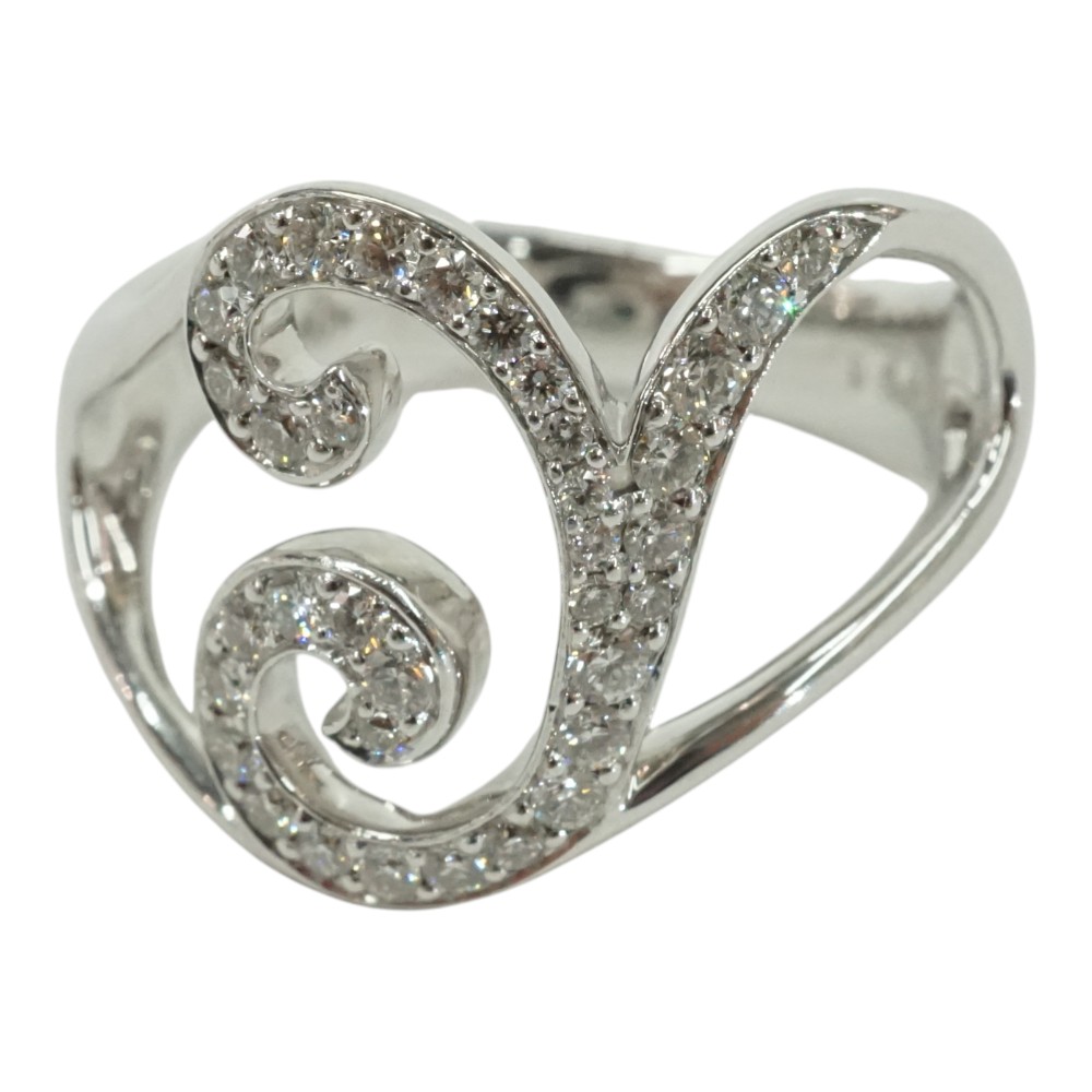 K18WG 18金ホワイトゴールドダイヤモンド0.45ct リング 指輪【中古】