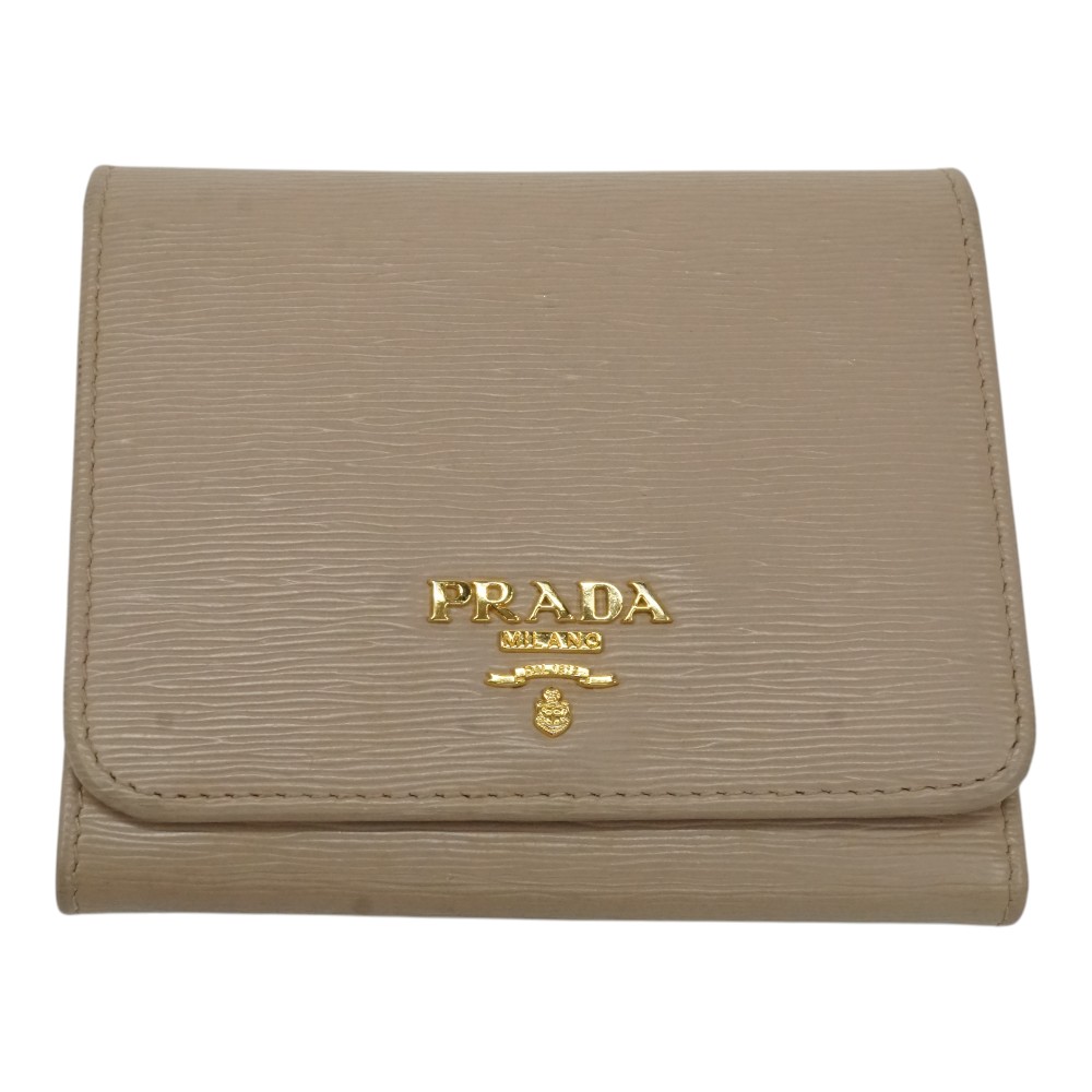 プラダ Prada 1MH176 三つ折り財布 ヴィッテロ レザー 【中古】