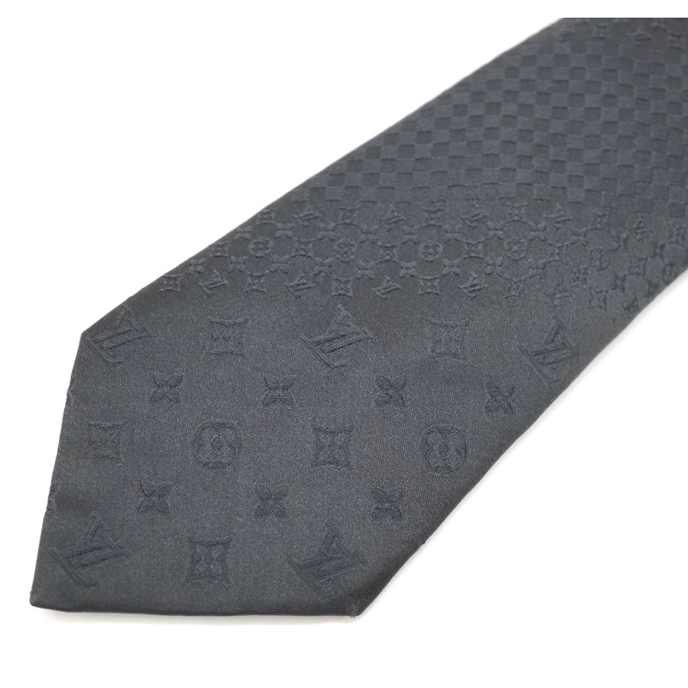 ルイヴィトン Louisvuitton ネクタイ スーツ グレー【中古】