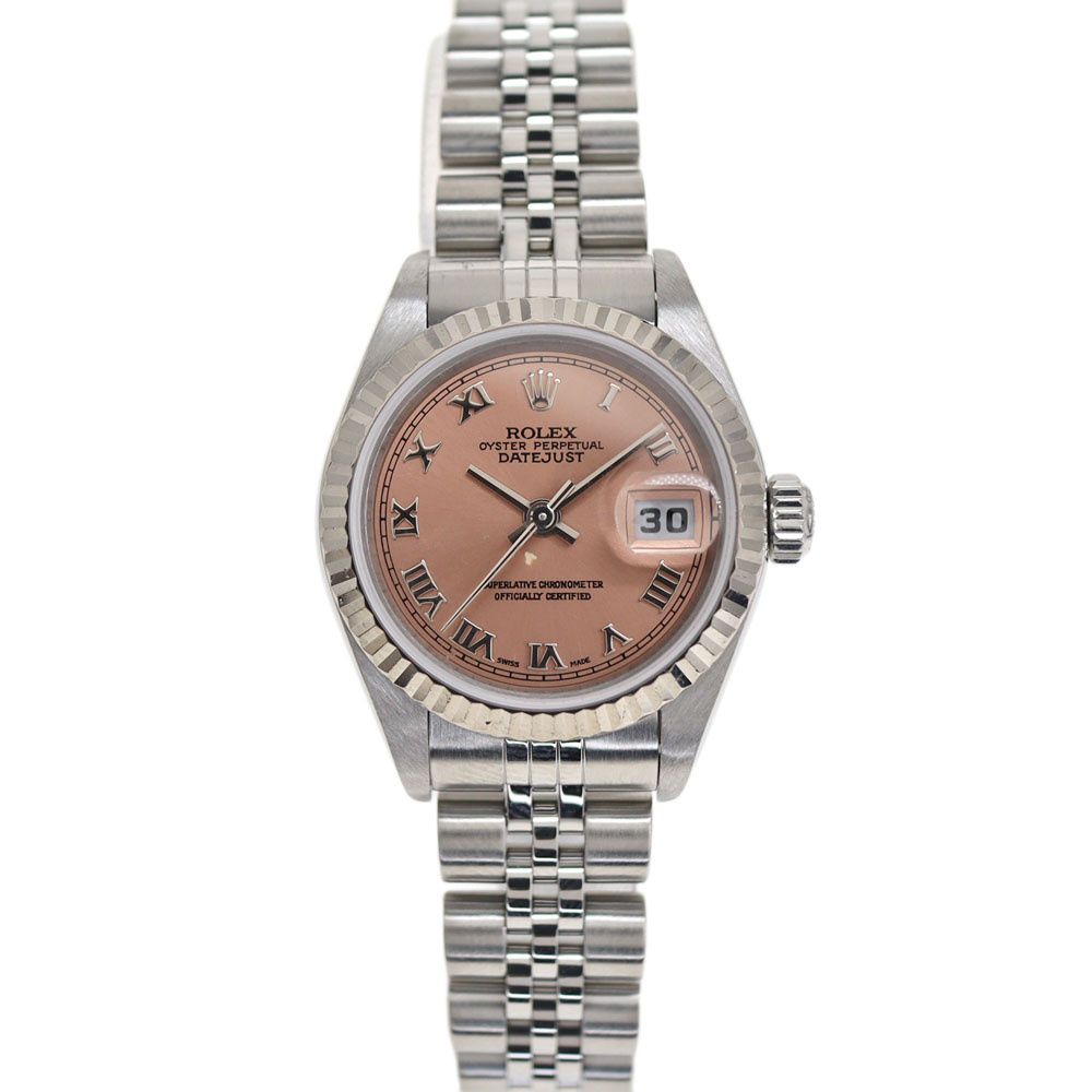 ロレックス Rolex 79174 デイトジャスト レディース 自動小銃一巻き ウオッチ Y番 さくら色 【中古】