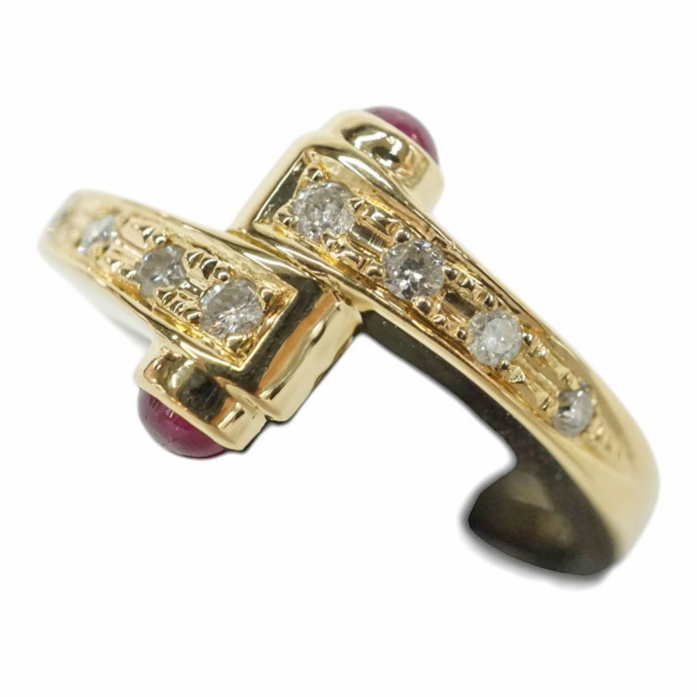 K18 18金 リング アクセサリー 指輪 ダイヤモンド0.17ct ルビー0.45ct【中古】 78,639円