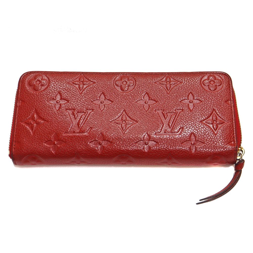 ルイヴィトン Louis Vuitton M60169 ポルトフォイユクレマンス 長紙入れ なめし革 赤いこと レディース 【中古】