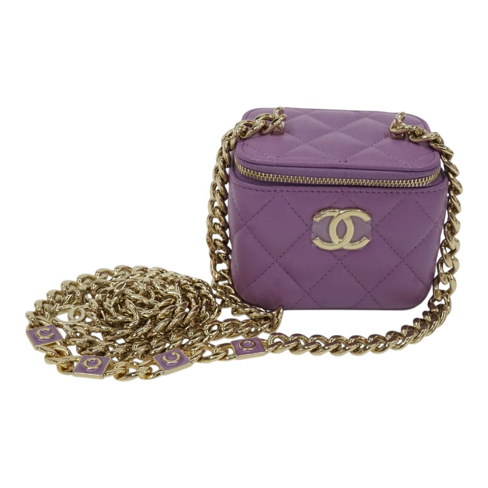 シャネル Chanel AP2718 ミニバニティチェーンショルダーバッグ マトラッセ【中古】