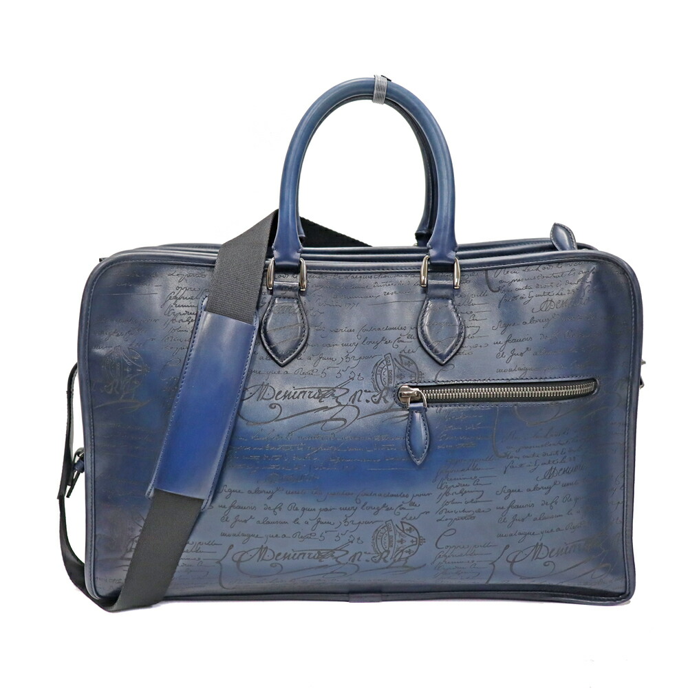 ベルルッティ Berluti ブリーフケース ビジネスバッグ SPオーダー ネイビー メンズ【中古】