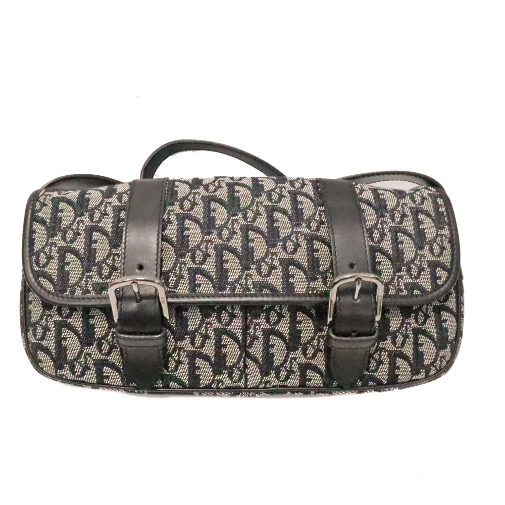 ディオール Dior トロッター ショルダーバッグ キャンバス ジャガード織 ブラック レディース 【中古】|質屋かんてい局 店