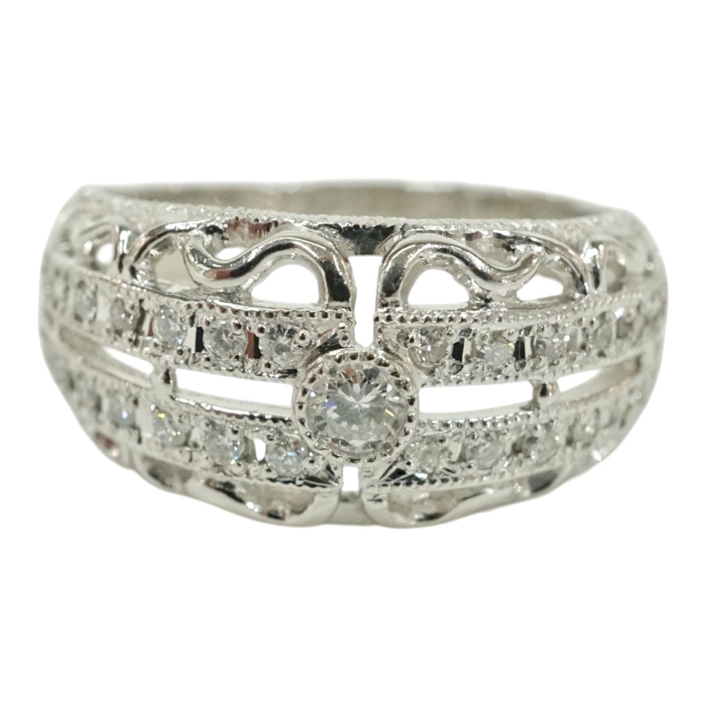 Pt900 プラチナ リング 指輪 ダイヤモンド0.41ct【中古】