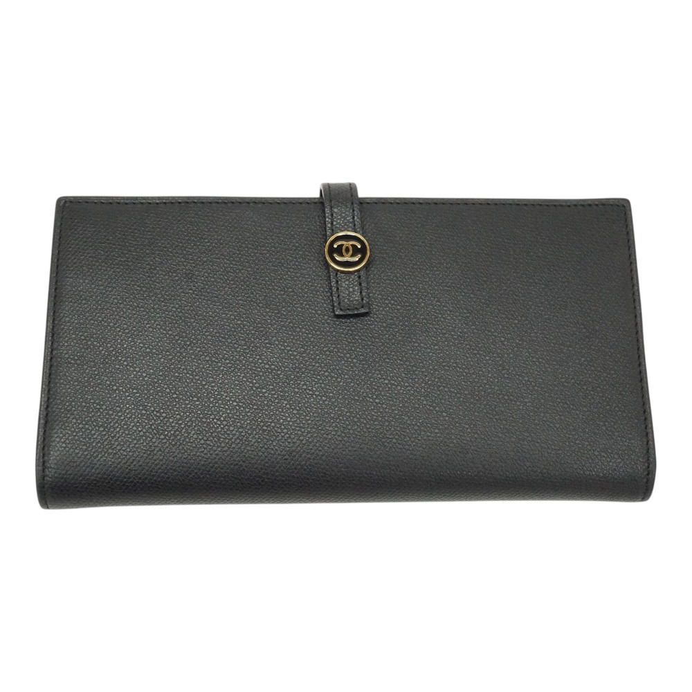 シャネル Chanel A20905 ココマークボタン Wホック長財布 レザー ブラック【中古】|質屋かんてい局 店