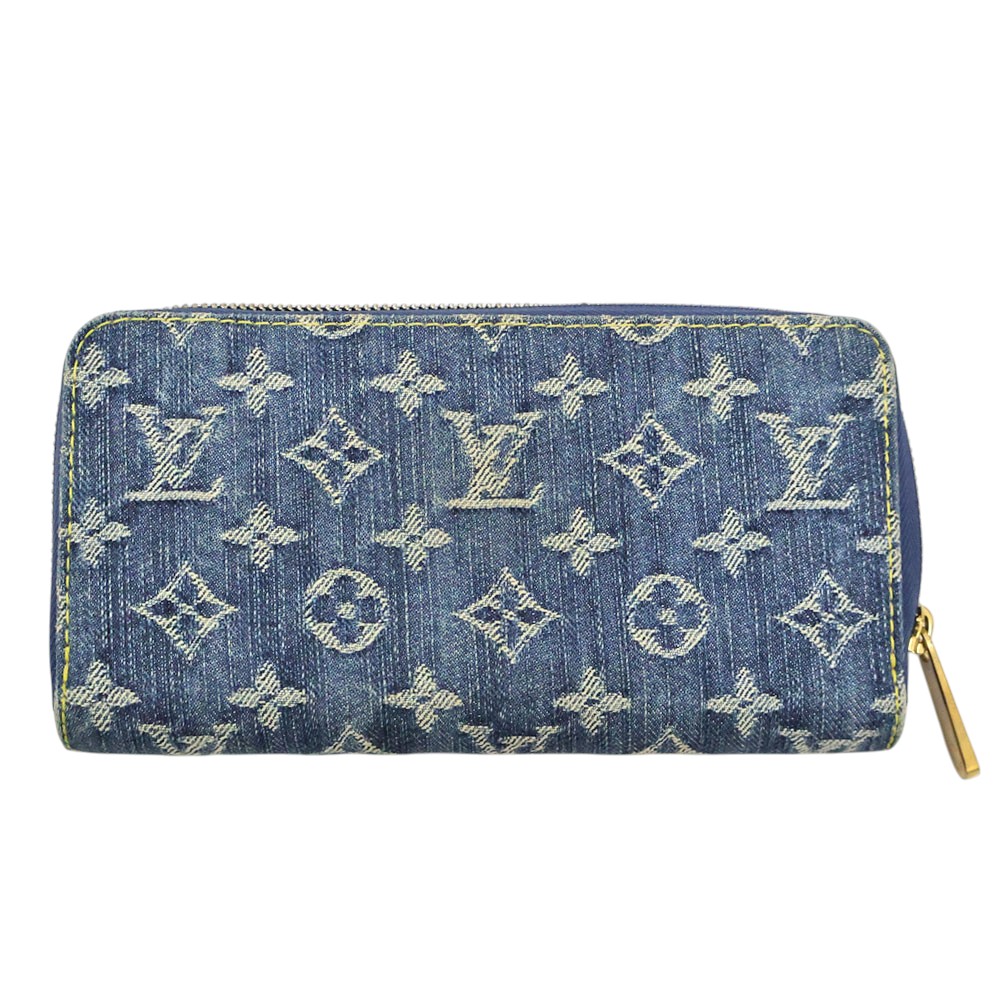 ルイヴィトン Louis vuitton M95341 ジッピーウォレット 金入れ レディース メンズ ジーンズ 青碧×黄色【中古】