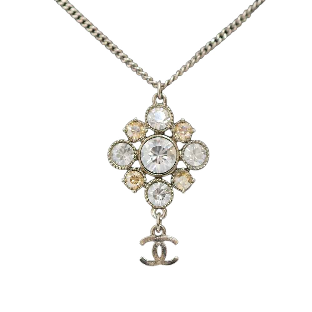 シャネル Chanel クリスタルフラワーネックレス アクセサリー レディース ガラス&times;金属素材 シルバー【中古】｜質屋かんてい局 店