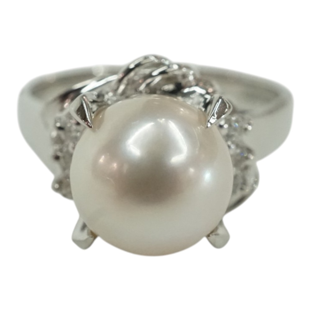 Pt900 プラチナ リング 指輪 パール ダイヤモンド0.08ct【中古】|質屋かんてい局 店