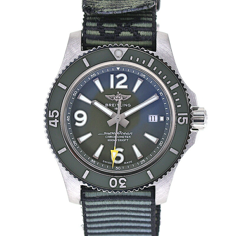 ブライトリング Breitling A17367A11L1W1（AZ92L-1CBA） スーパーオーシャン オートマティック 44 アウターノウン メンズ 自動巻 腕時計 グリーン【中古】｜質屋かんてい局 店