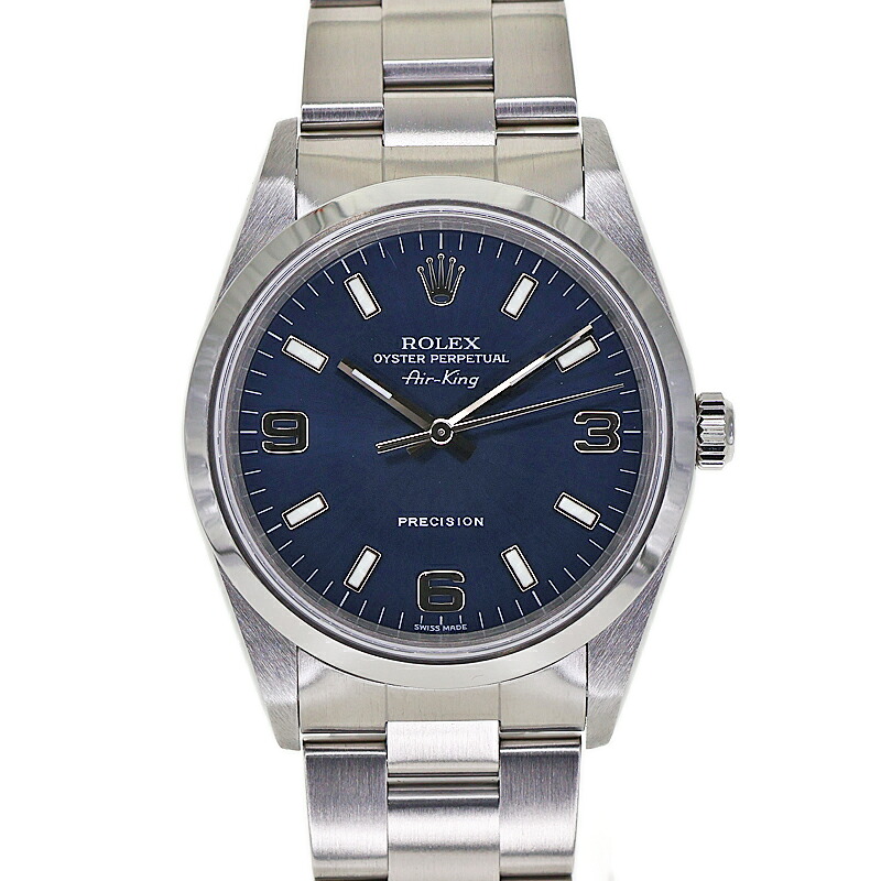 ロレックス Rolex 14000M エアキング メンズ 自動巻き 腕時計 ブルー文字盤 【中古】