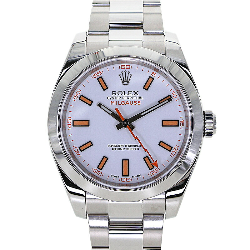 ロレックス Rolex 116400 ミルガウス ホワイト メンズ 腕時計 自動巻 ランダム【中古】
