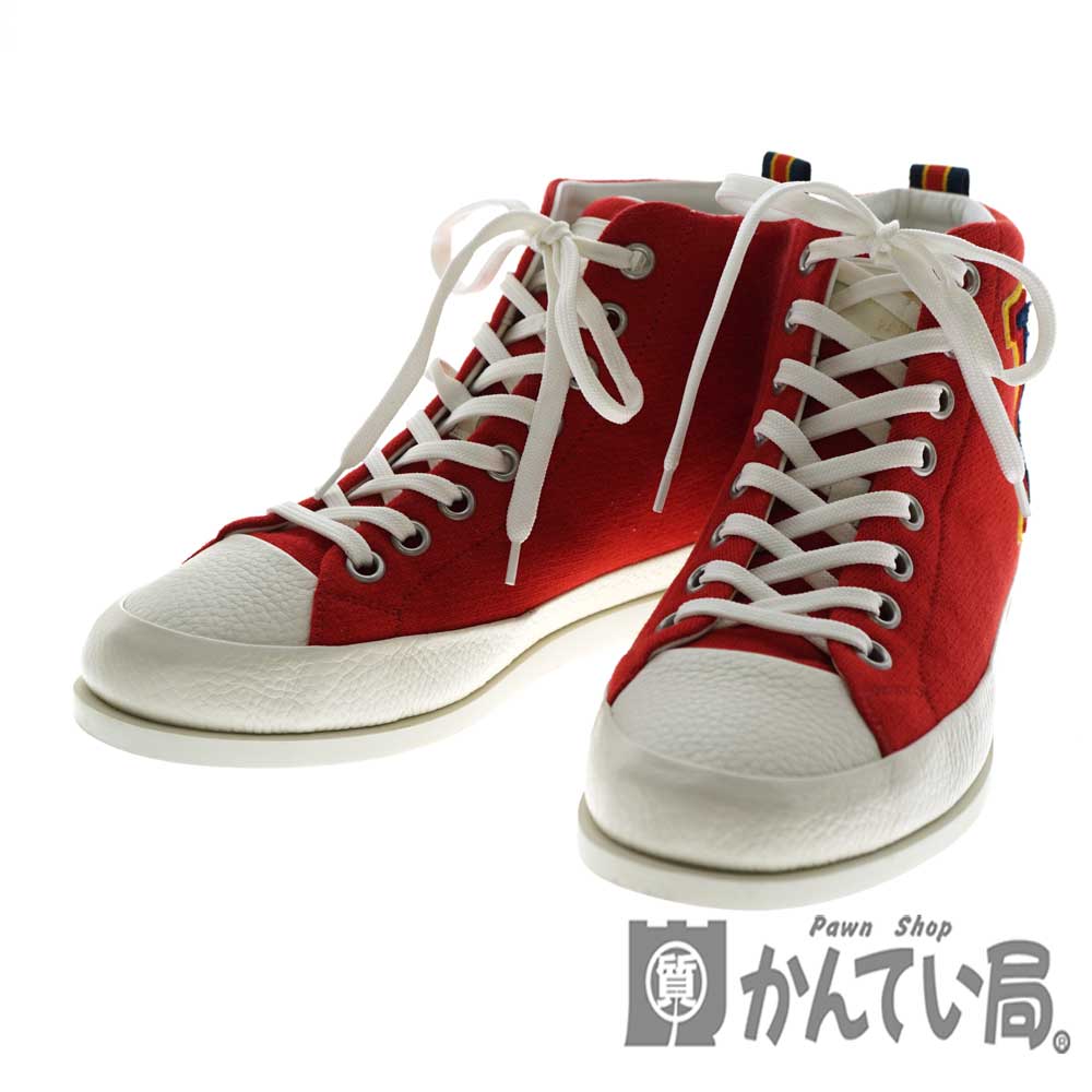 楽天市場 Louisvuitton ルイヴィトン ハイカットスニーカー レザー スウェット 赤 ロゴワッペン カジュアル メンズシューズ 靴 サイズ5 約24 5cm 中古 Used 6 質屋 かんてい局北名古屋店 N 1324 質屋かんてい局 楽天市場店