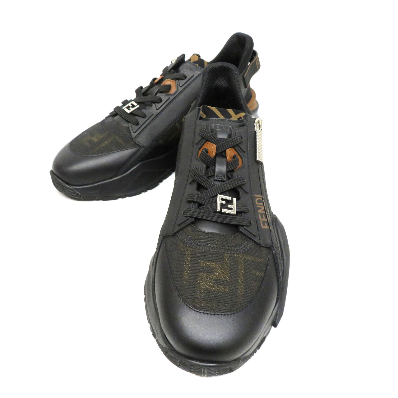 FENDI フェンディ ドレスシューズ パテント エナメル 26cm フェンディ フォース レースアップ レザー ブラック | Fendi