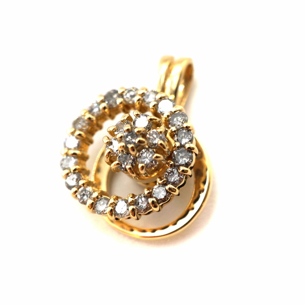 K18 ゴールド D0.50ctトップ ペンダントトップ ダイヤモンド ジュエリー アクセサリー 【中古】