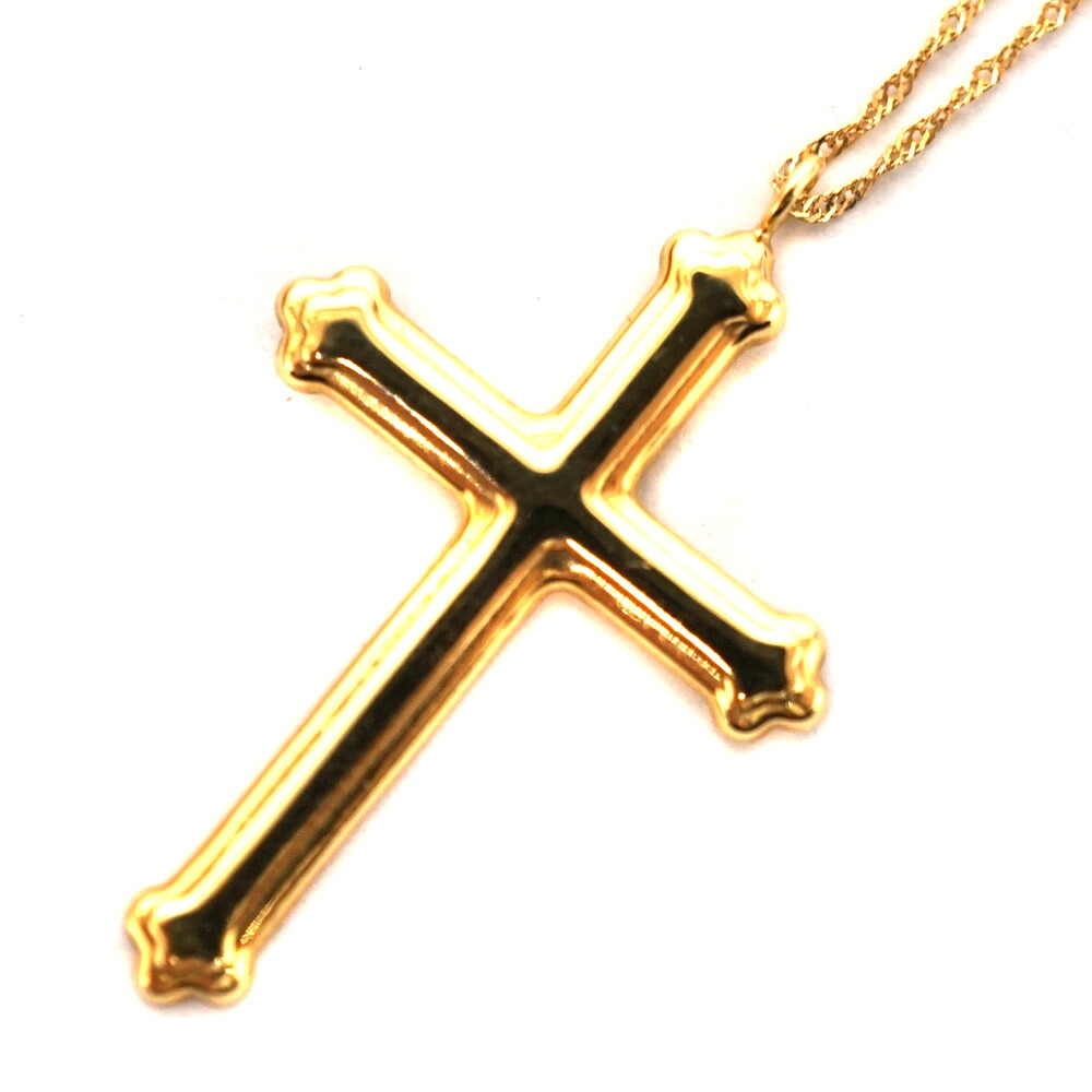 K18 ゴールド クロスネックレス ジュエリー アクセサリー 【中古】
