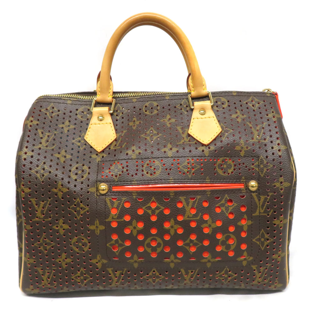 ルイヴィトン Louis Vuitton M95182 スピーディ30 モノグラム・ペルフォ オランジュ 赤銅色 【中古】