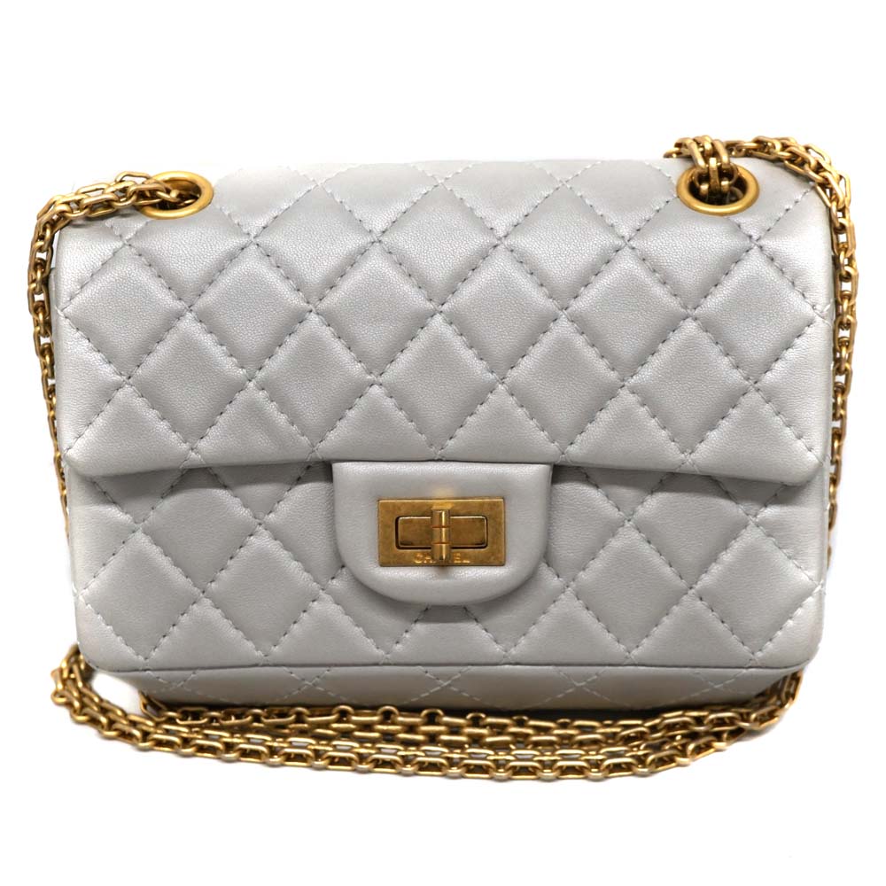 シャネル Chanel AS0874 2.55チェーンショルダーバッグ ラムスキン シルバー 【中古】|質屋かんてい局 店