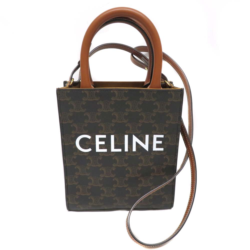 セリーヌ Celine 194372BZK.04LU ミニバーティカルカバ ブラウン【中古】